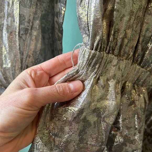 Ramy Brook / Metallic Miami Long Sleeve Dress (Size Small - Missing Belt) - Picture 10 of 12